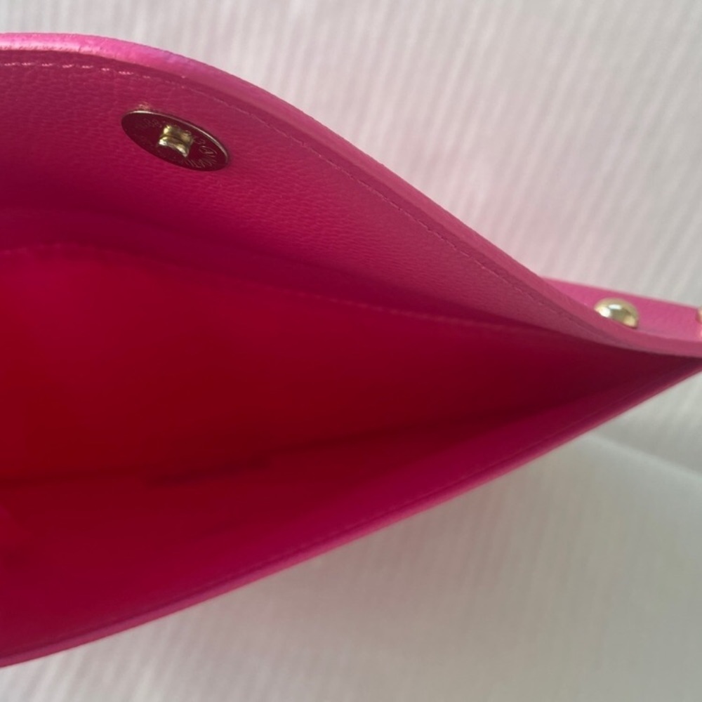 Juicy Couture Fuchsia Studded Envelope Clutch Hot Pink Gold Stud Wallet Purse - Picture 4 of 10